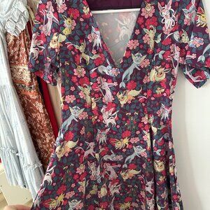 BlackMilk Pokemon Eevee Evolution Floral V Dress Size Extra Small XS